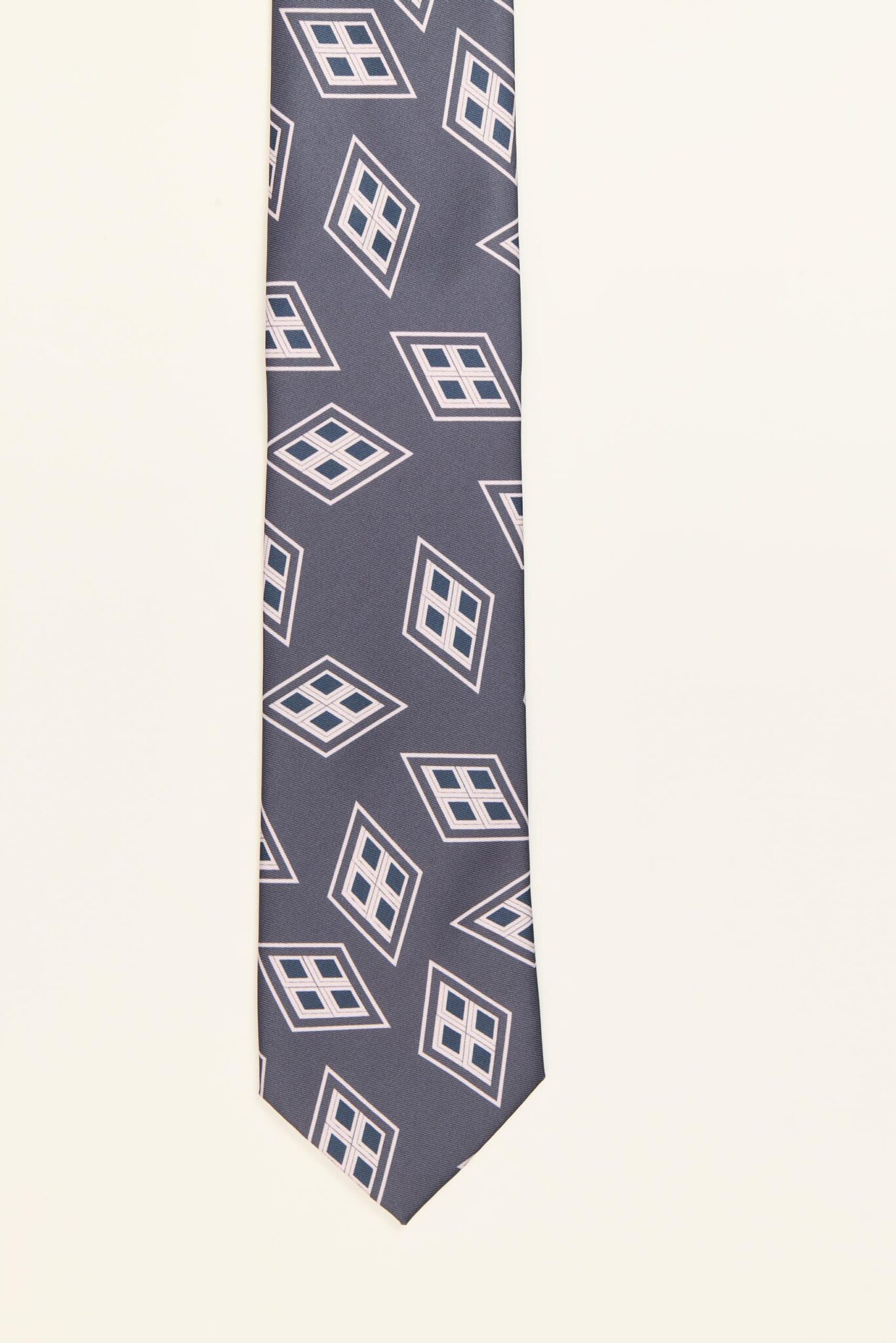 Corbata marino con diseños geométricos pequeños, ancho clásico PuroEgo