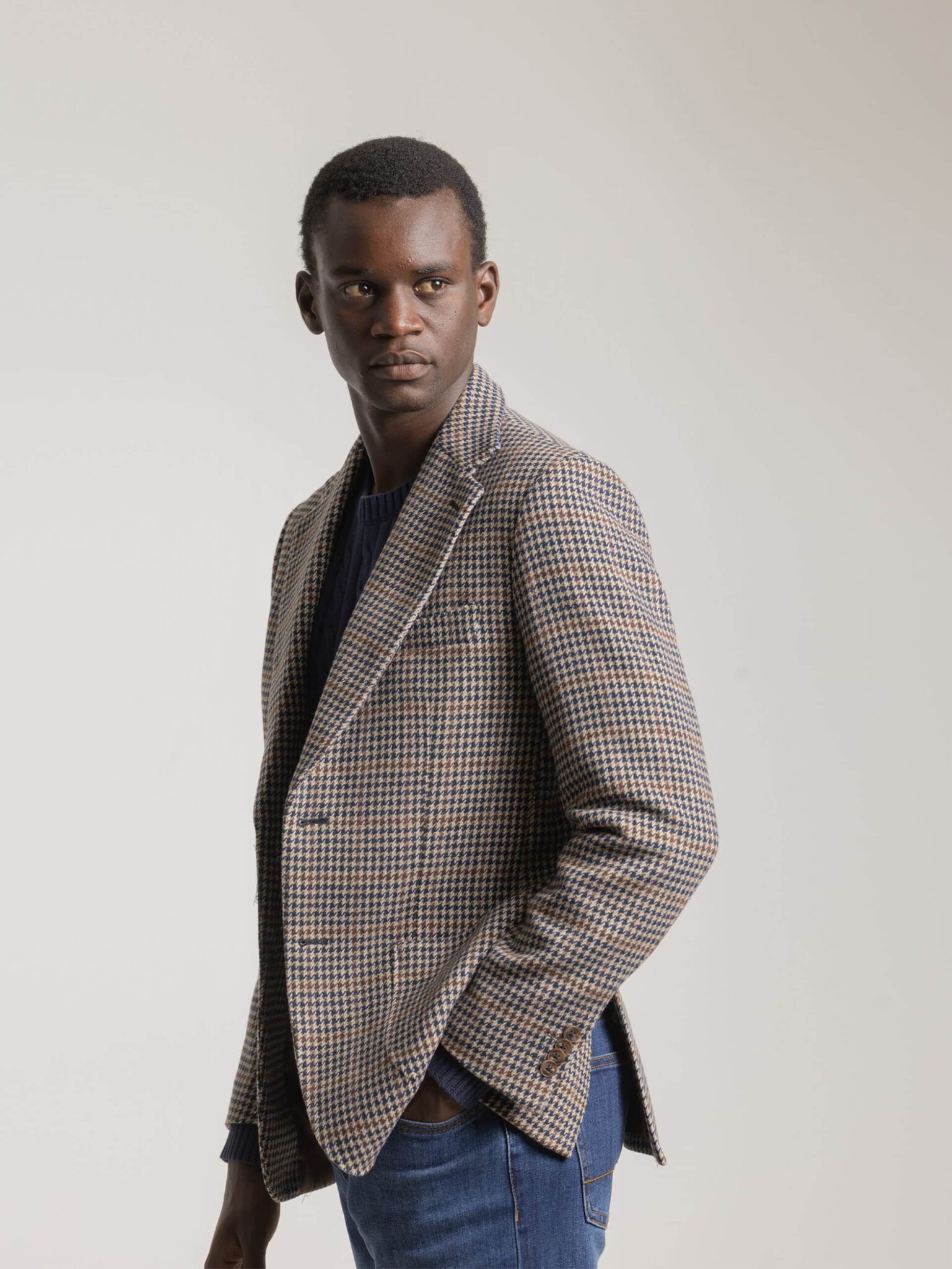 PuroEgo Americana Houndstooth Natural Camel — Hombre