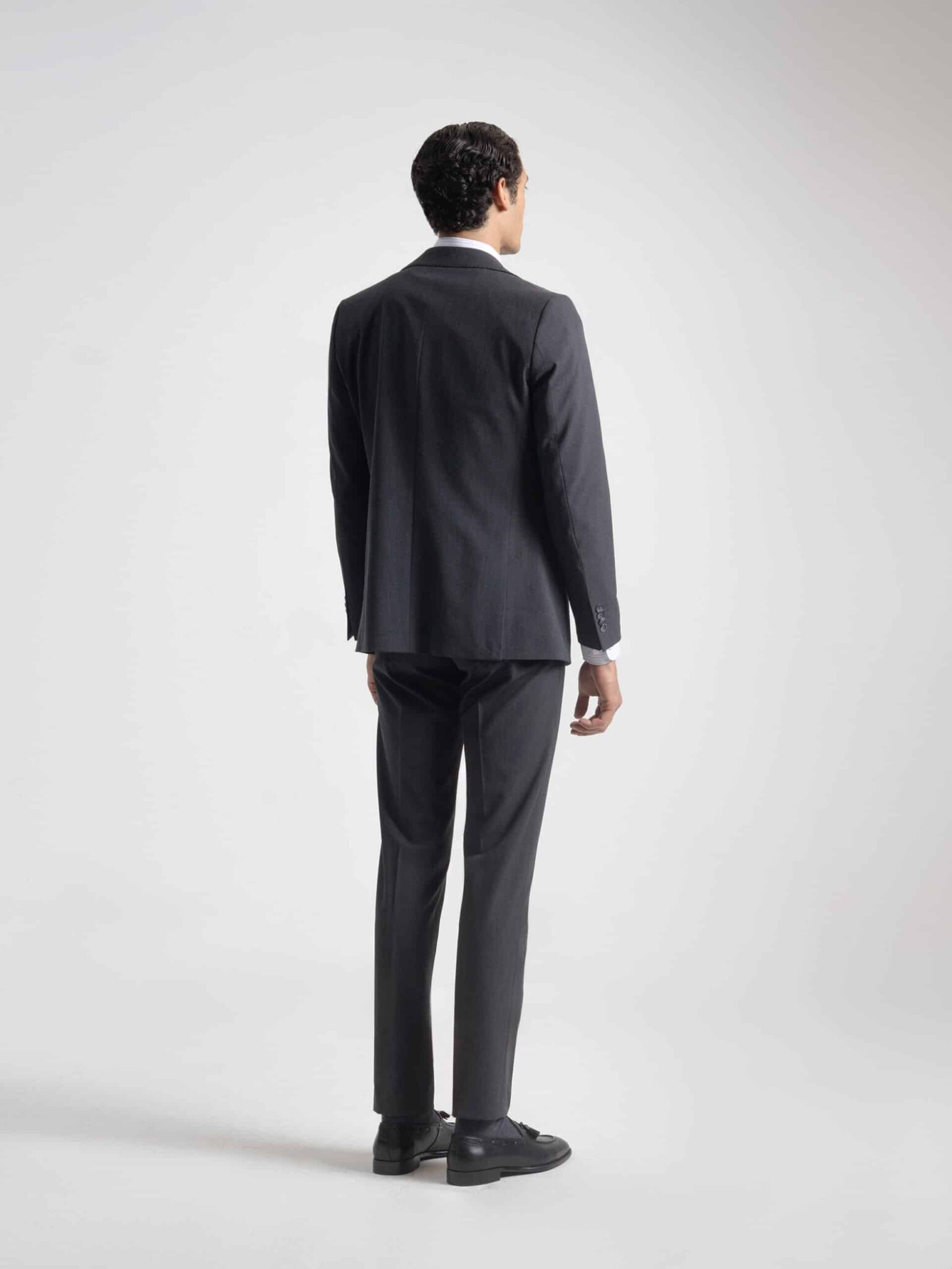 PuroEgo Traje 3 Piezas Gris Antracita Slim Fit — Hombre
